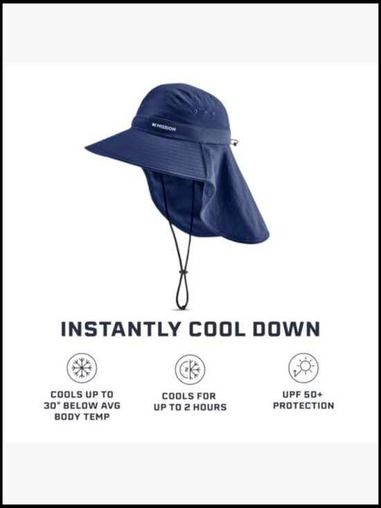 UPF 50 Cooling Sun Hat Wide Brim Outdoor Adventure Hiking Fishing Beach main image 6